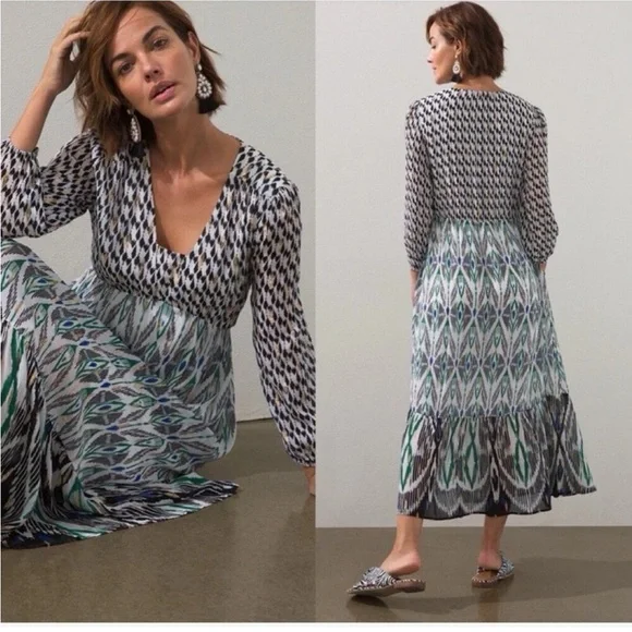 Chico’s Ikat Maxi Dress size 0.5 (6) - Picture 1 of 8